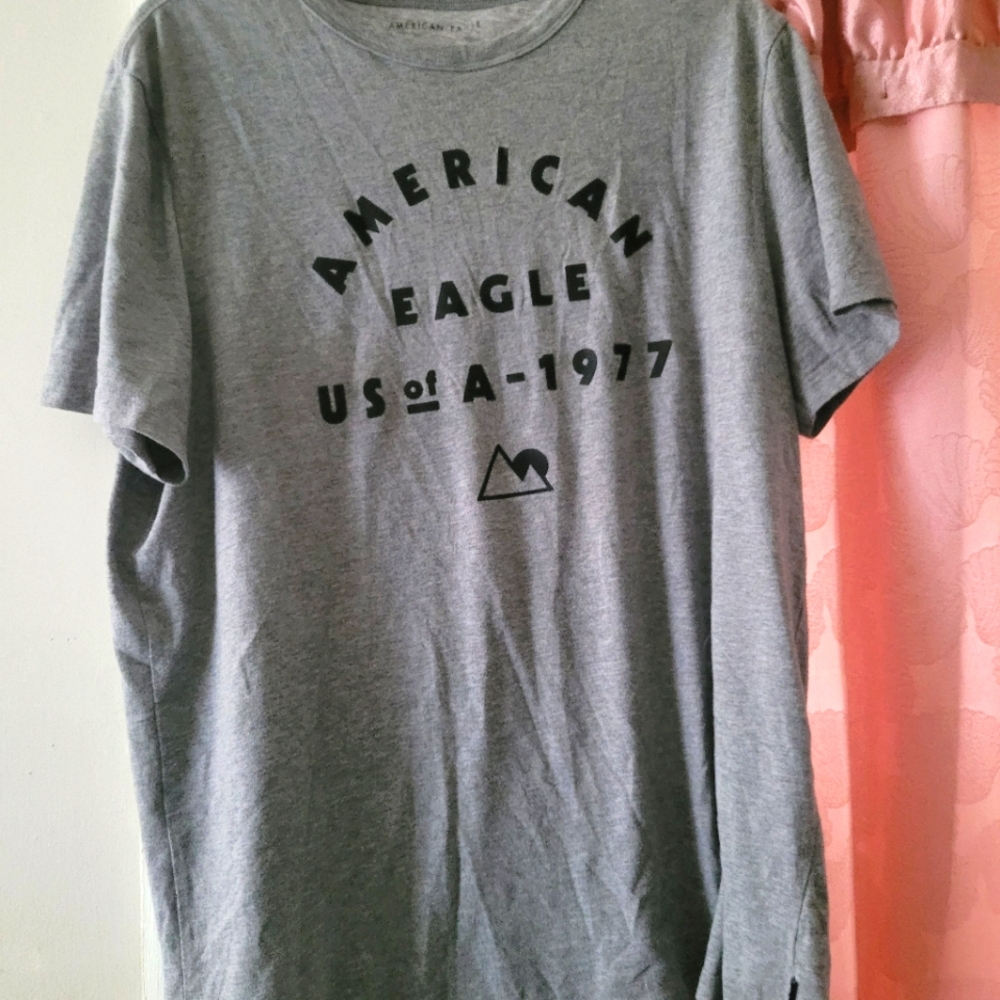 American Eagle Outfitters Heather Gray Graphic Tee